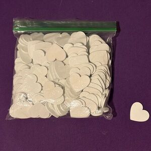 Wooden White Hearts